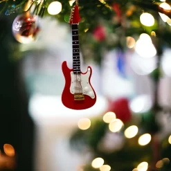 Red Electric Guitar Ornament - The Christmas Loft< Sale
