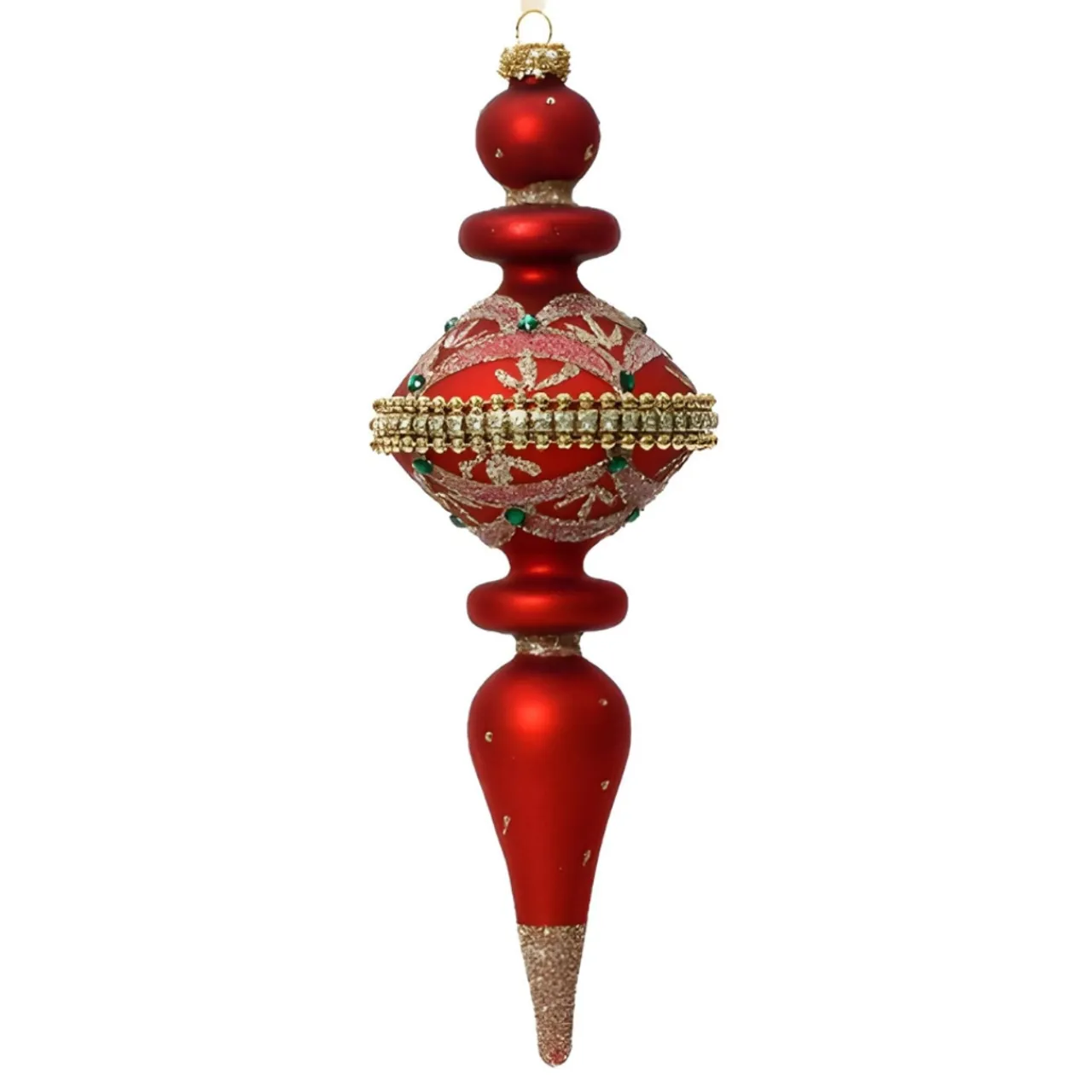 Red Elegant Glass Finial Set of 2 Ornaments< Outlet