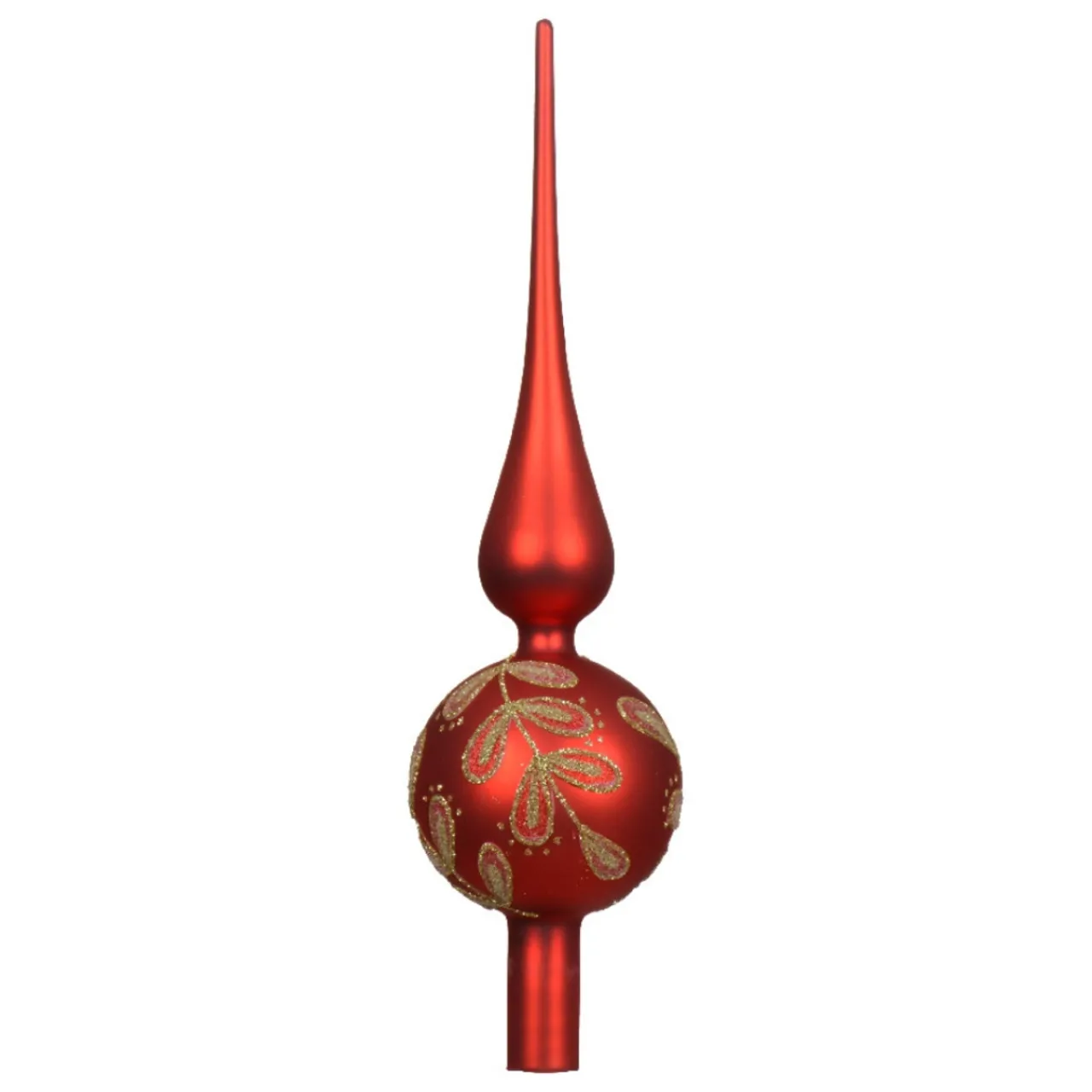 Red Glass Finial Tree Topper< New