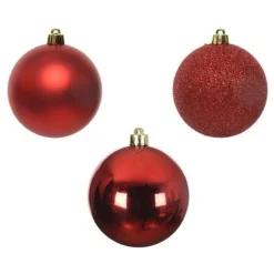 Red Glitter Mix Shatterproof Ornaments In Tube< Best