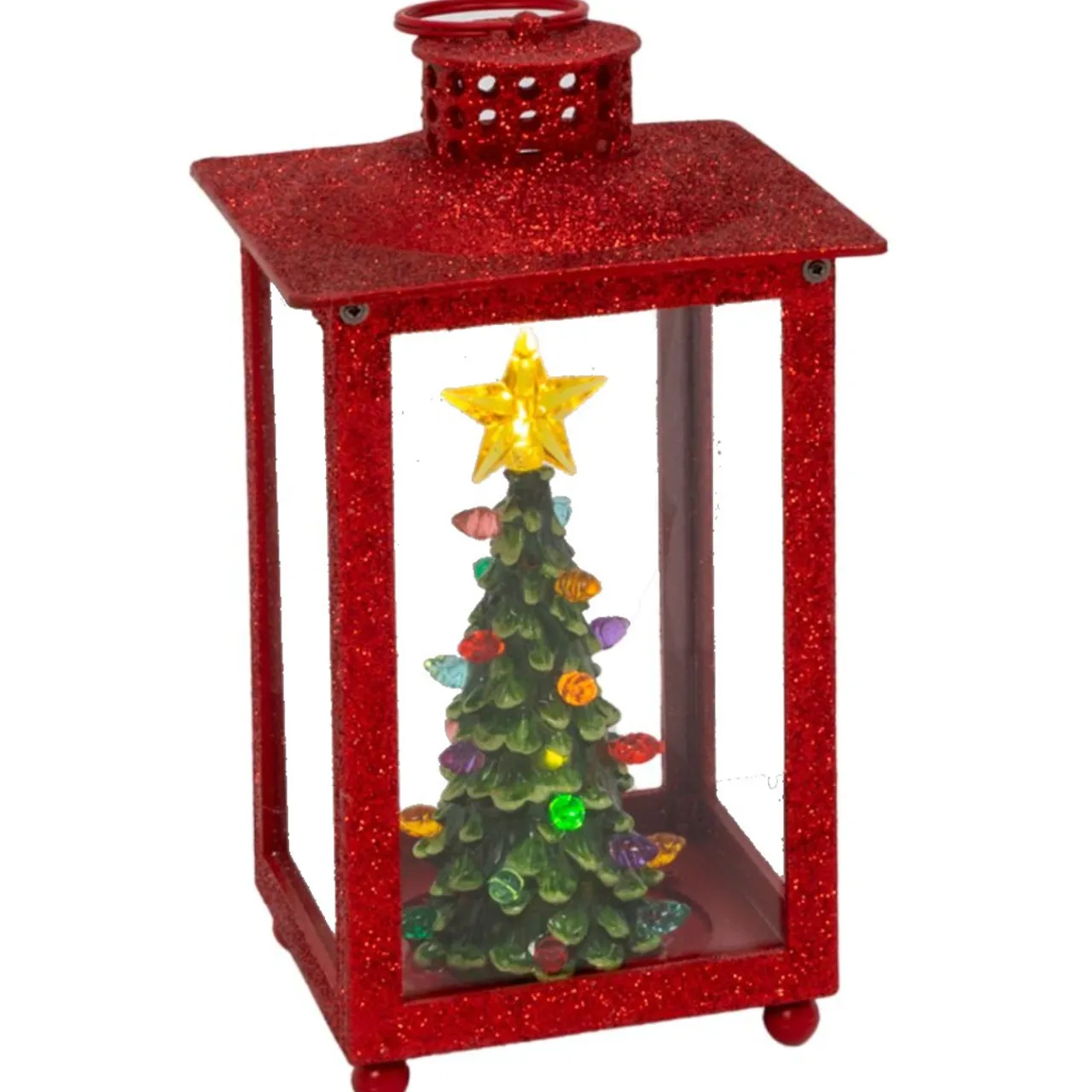 Red Holiday Lit Lantern - The Christmas Loft< Fashion
