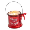 Red Mercury Glass Jar Candle with Handle - Merry and Bright< Clearance