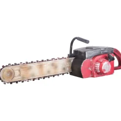 Red Rusted Animated Chainsaw | The Christmas Loft< Hot