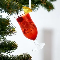 Red Tropical Drink Glass Ornament<Kurt Adler Sale