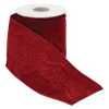 Red Velvet Scroll Wired Ribbon< Outlet
