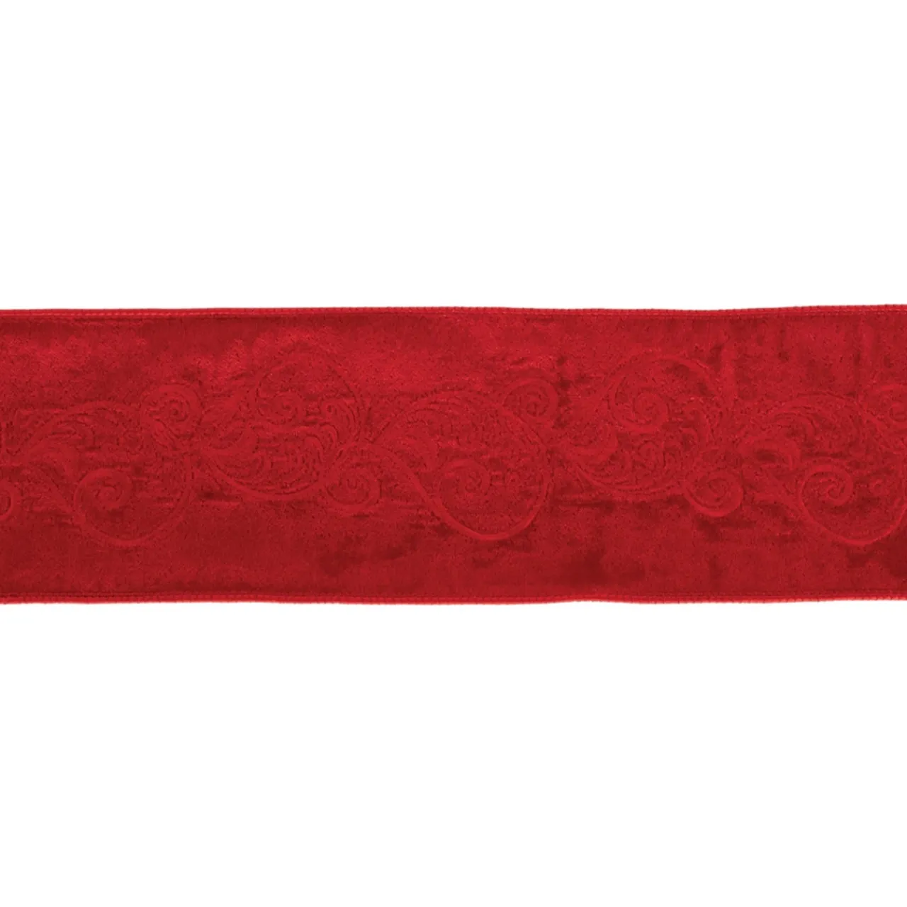 Red Velvet Scroll Wired Ribbon< Outlet