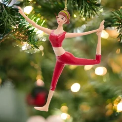 Red Yoga Woman Ornament<Kurt Adler Online