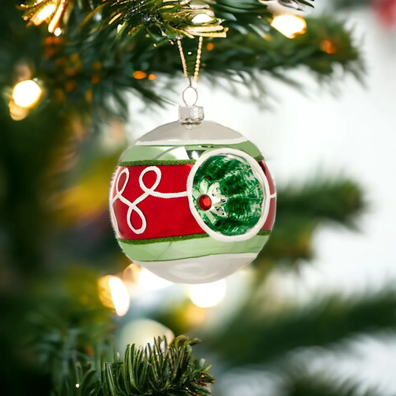 Reflector Ball Ornament – Silver Top< Fashion