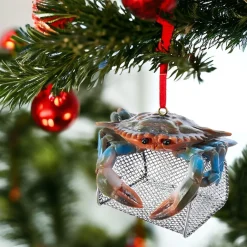 Resin Blue Crab Cage Ornament<Kurt Adler Outlet