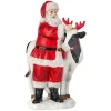 Resin Santa with Cow Figurine< Clearance