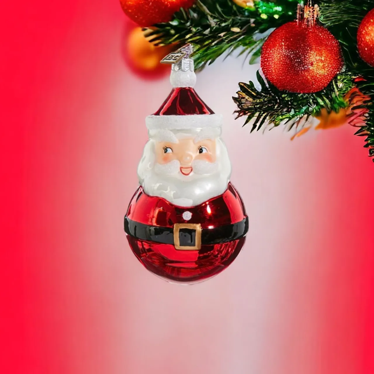 Retro Santa Ball Ornament< Clearance