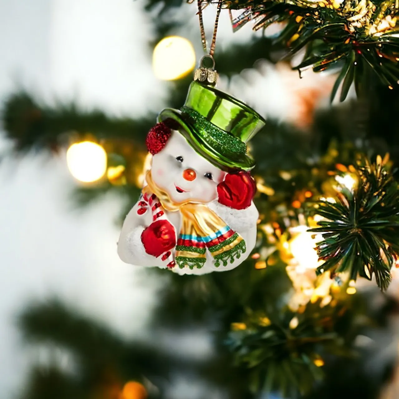 Retro Snowman Ornament< New