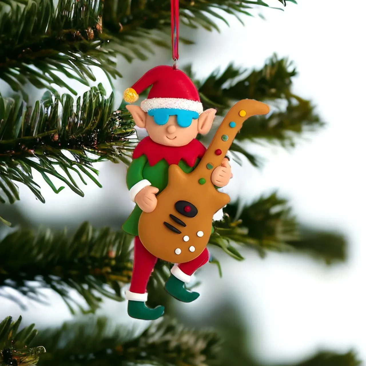 Rockin' Elf Guitarist Ornament<Kurt Adler Best