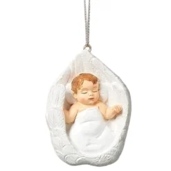 Roman - 2.5" Baby In Wings First Christmas Ornament< New