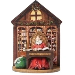Roman - 10.5" Santa Sitting At His Desk In The Records Room Figurine< Discount