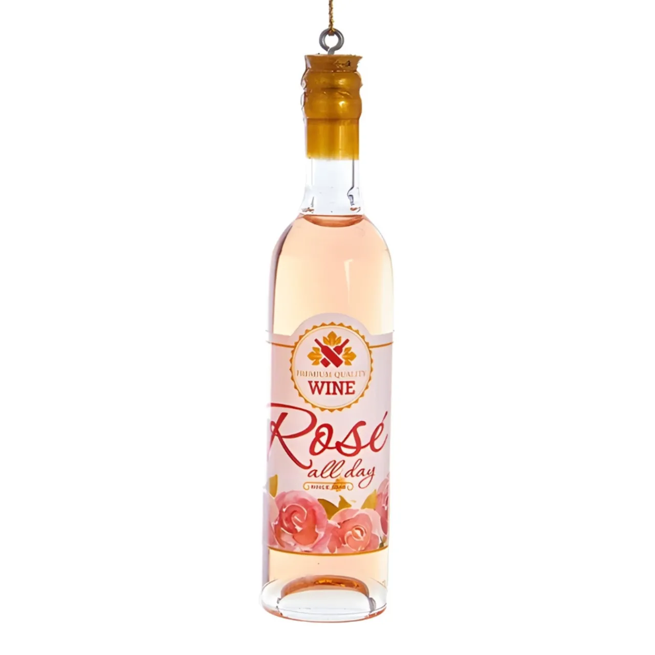 Rose All Day Wine Bottle Ornament<Kurt Adler Hot