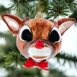 Rudolph The Red Nose Reindeer Head Ornament<Kurt Adler Discount