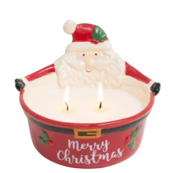 Santa Ceramic Bowl Candle - Merry Christmas Decor< Online