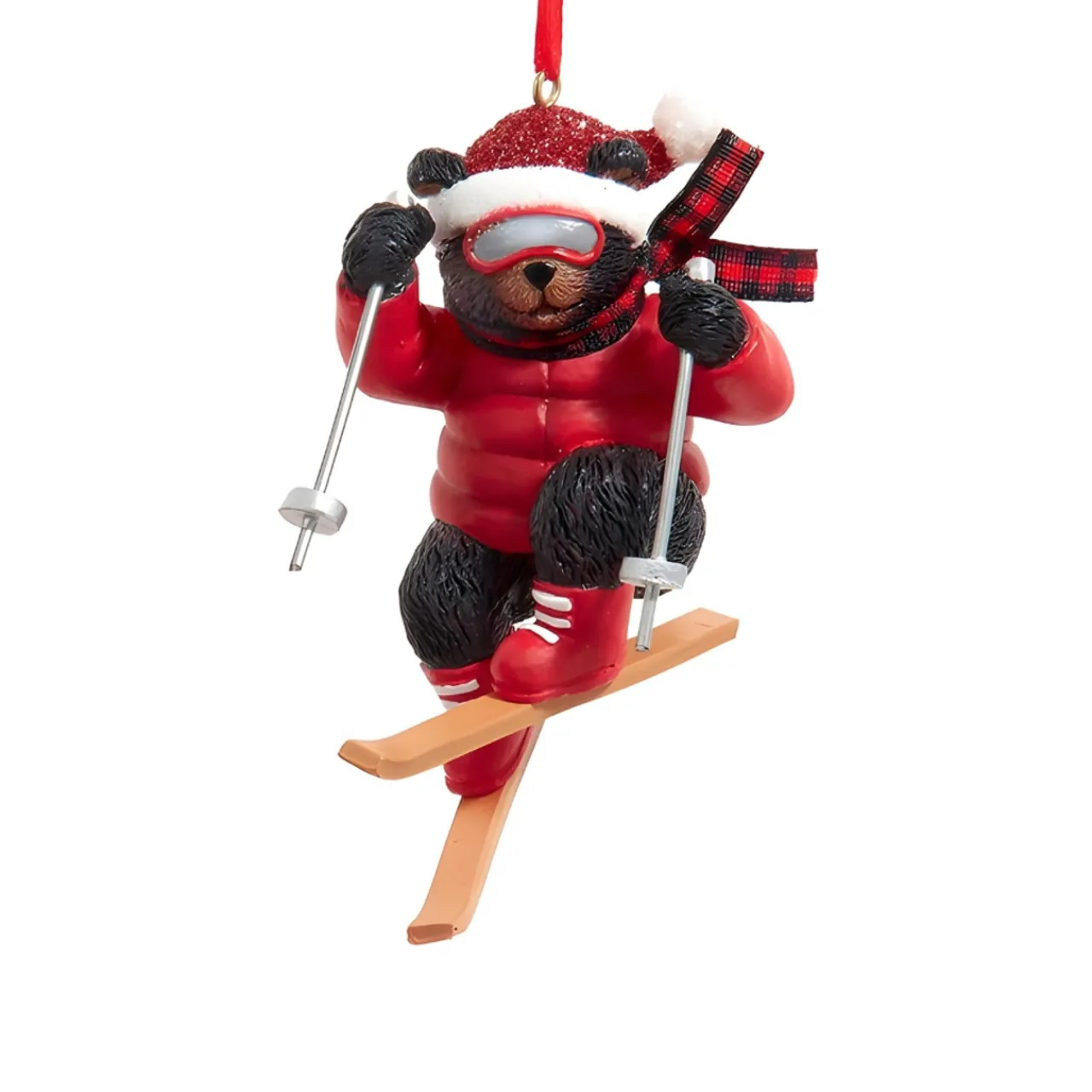 Santa Hat Skiing Bear Ornament<Kurt Adler Outlet