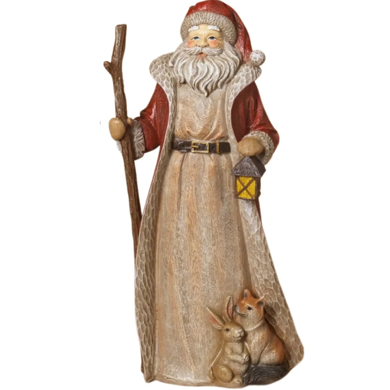 Santa Holding A Staff Figurine< Sale