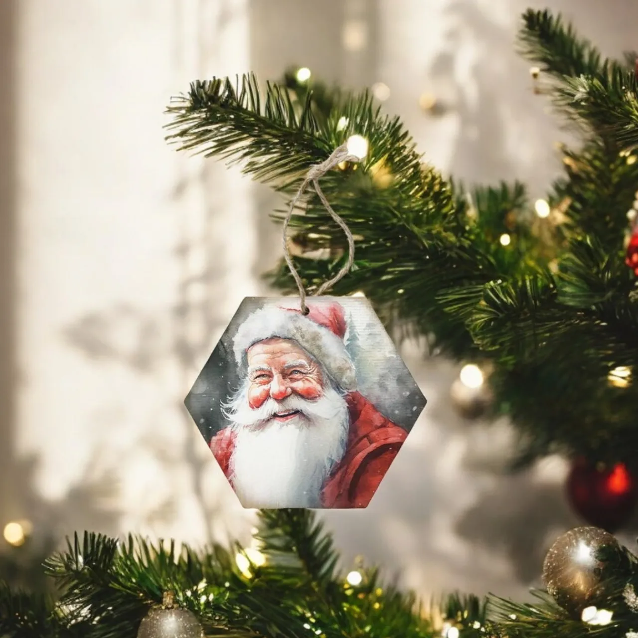 Santa Looking Left Ornament< Best
