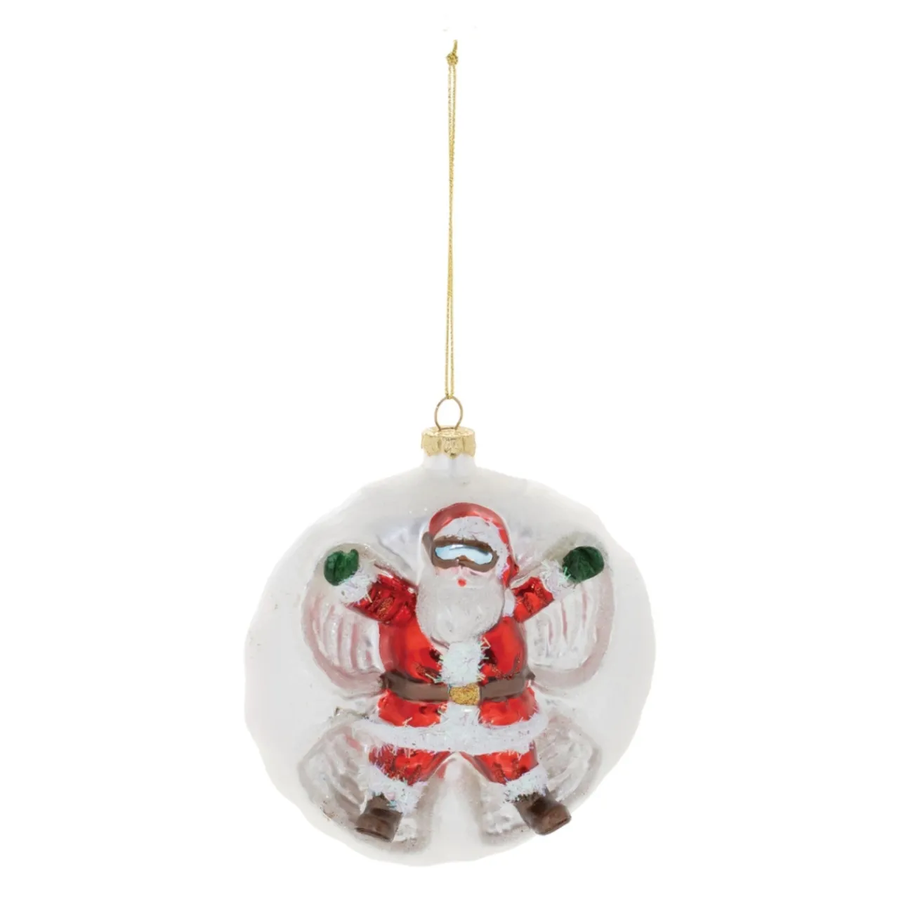 Santa Making Snow Angel Ball Ornament< Best