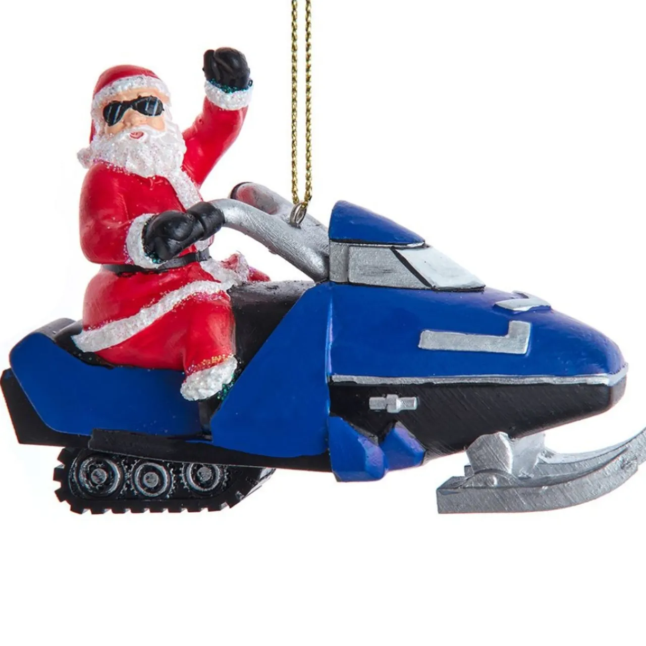 Santa On Snowmobile Ornament<Kurt Adler Hot