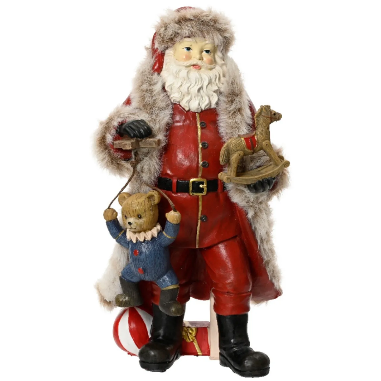 Santa With Bear Marionette Figurine< New