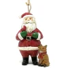 Santa with Cardinal and Fox Ornament< Sale