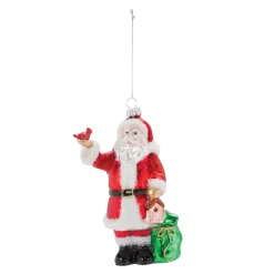 Santa With Cardinal Ornament< Hot
