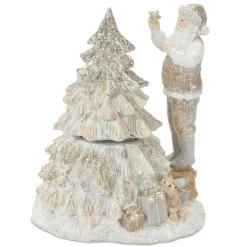 Santa With Tree Resin Figurine< Hot