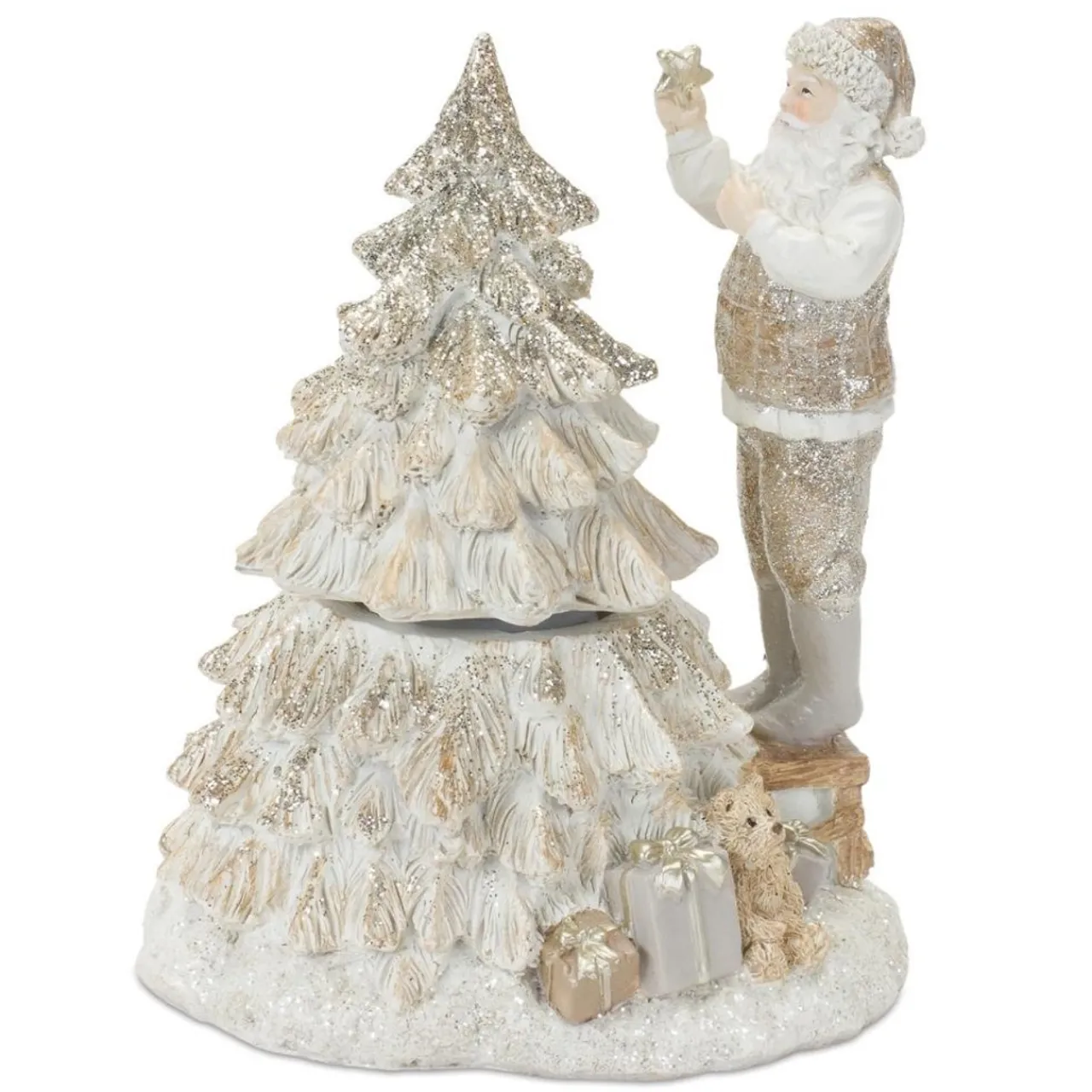 Santa With Tree Resin Figurine< Hot