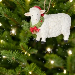 Sheep With Wreath Ornament< Sale