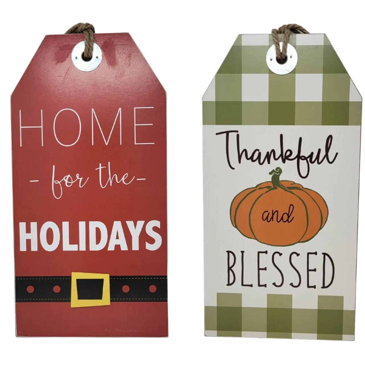 2 Sided Holiday Wooden Sign< Fashion