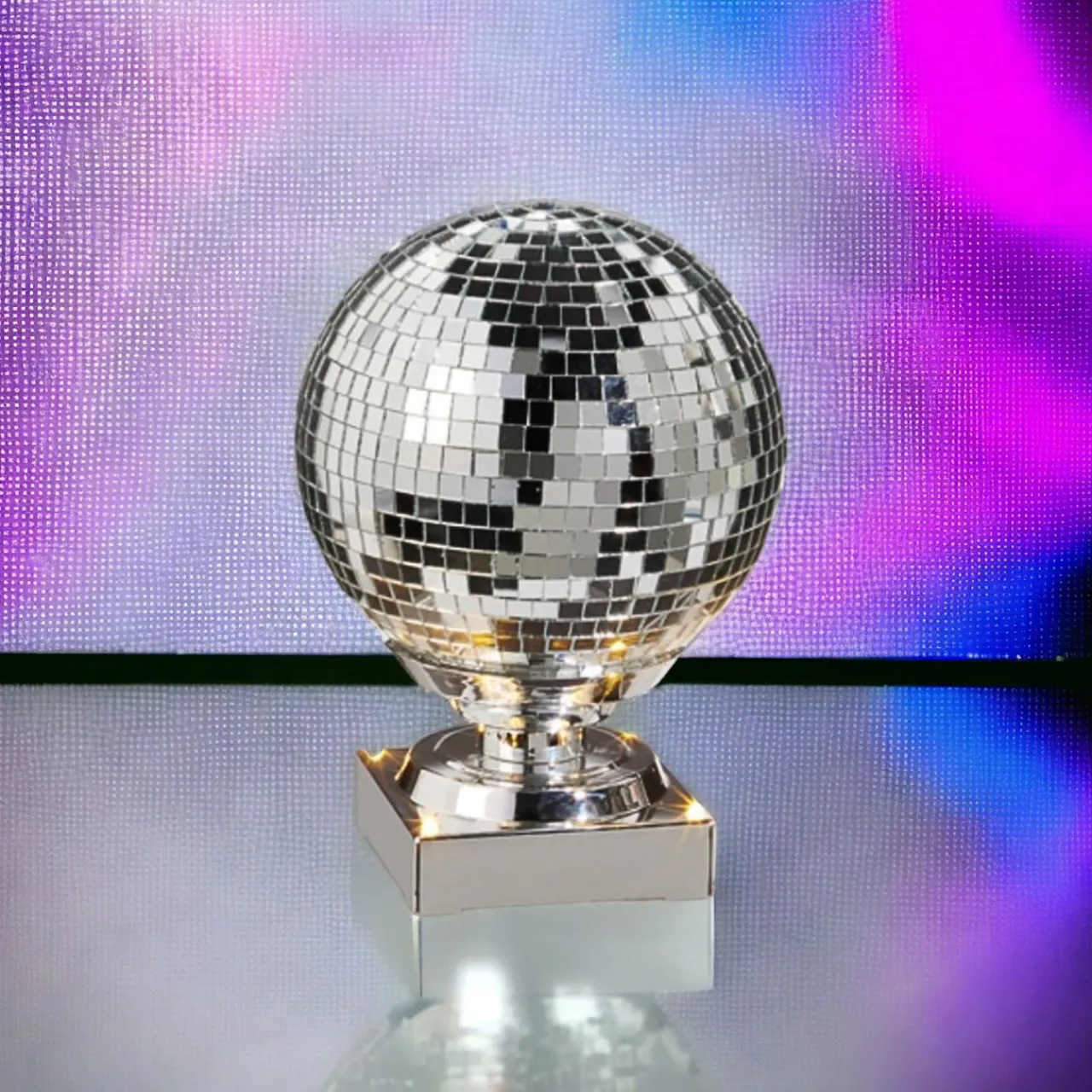 Silver Animated Spinning Disco Ball< Fashion