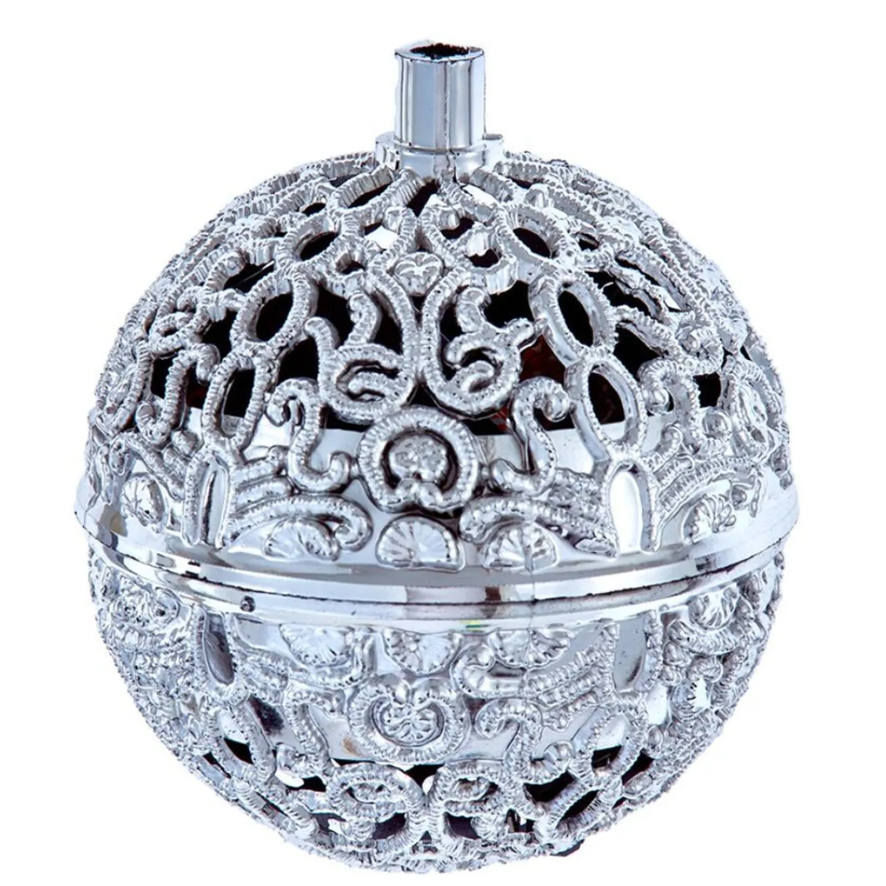 Silver Ball Chirping Bird Sound Ornament<Kurt Adler Clearance