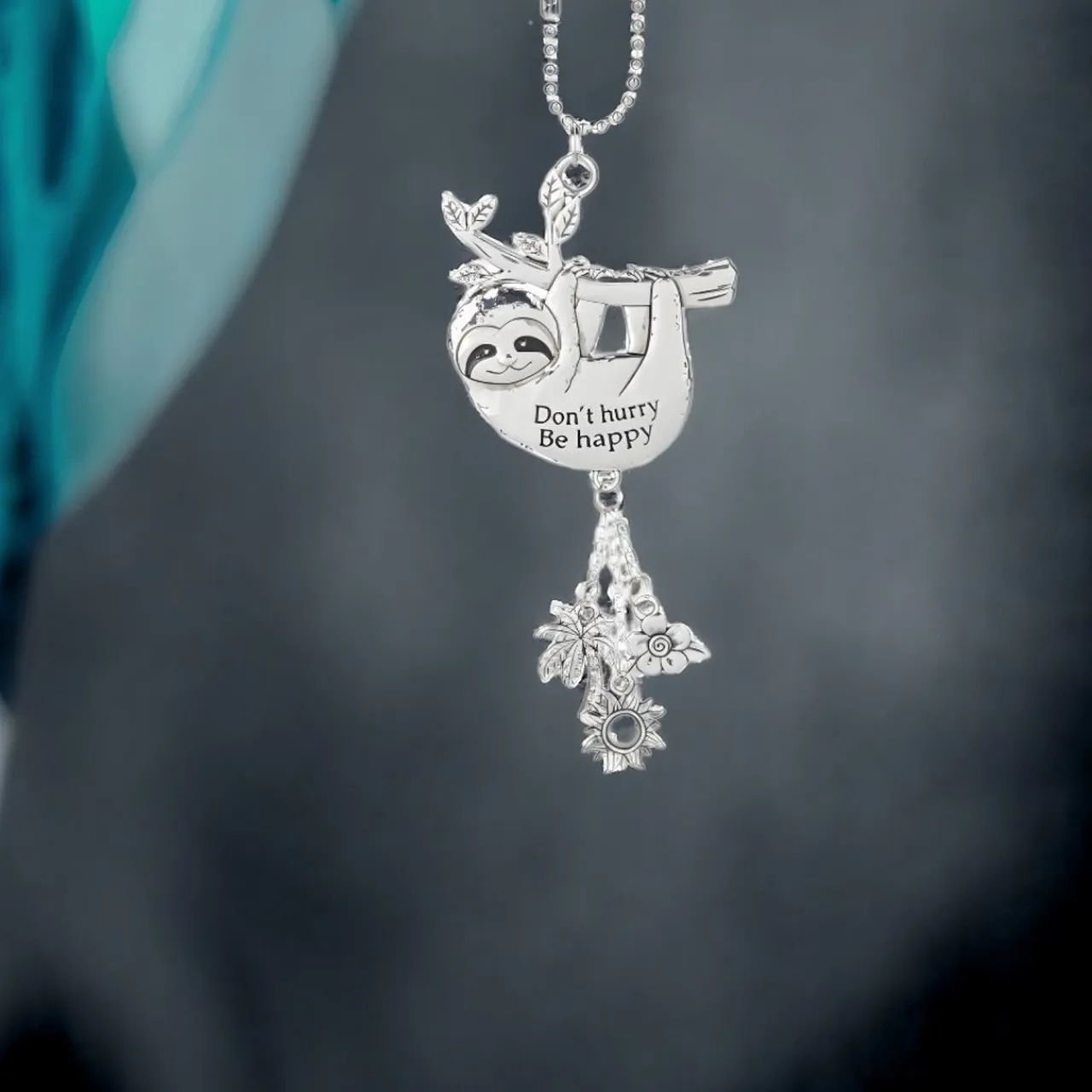 Silver Car Charm - Dont Hurry, Be Happy< Online
