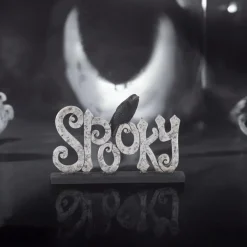 Silver Resin Spooky With Black Crow Sign< Fashion