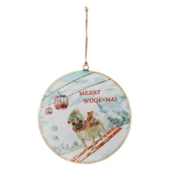 Skiing Dogs Disc Ornament< Outlet