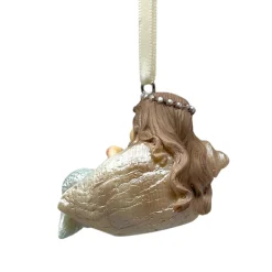 Sleepy Mermaid in Conch Shell Ornament< Fashion