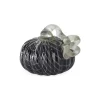 Small Black And White Swirls Handblown Glass Pumpkin< Clearance