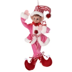 Small Fabric Pink Sweets Pixie Elf Ornament< Clearance