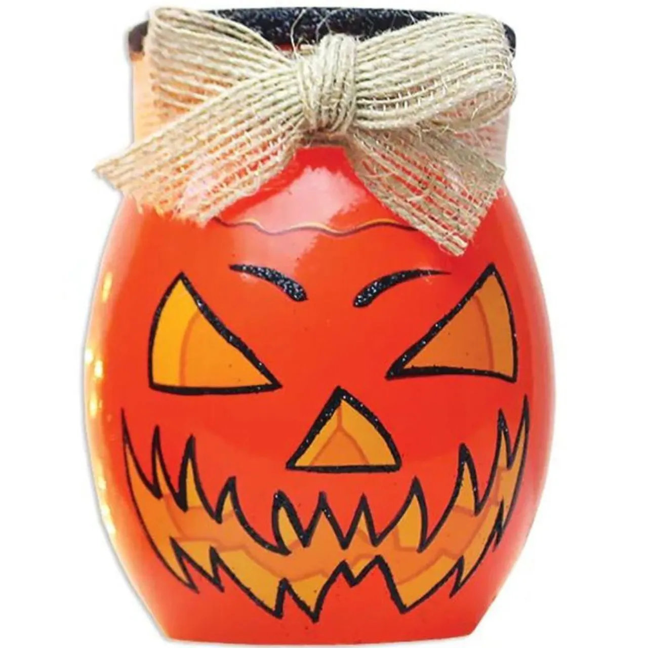 Small Jack O'Lantern Lit Glass Jar - The Christmas Loft<Stony Creek Online