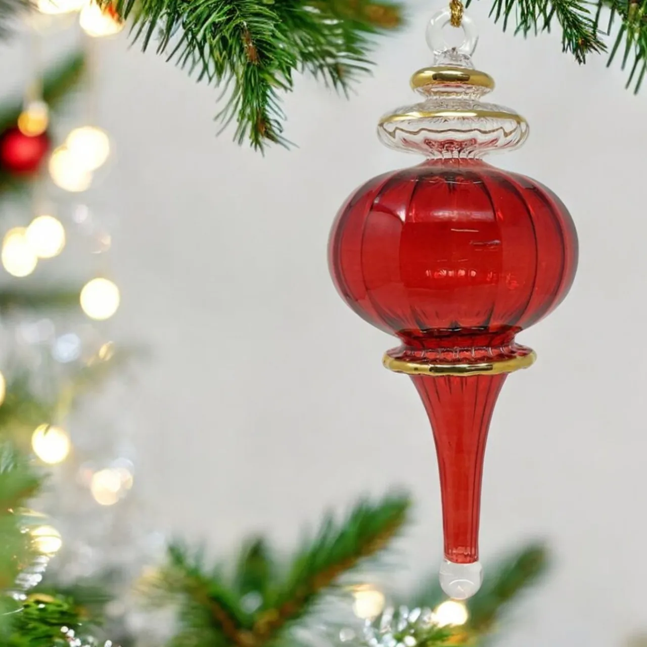 Small Red Classy Sphere Glass Ornament<Egyptian Museum Hot