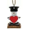 Smores Military Snowman Ornament with Heart< Best