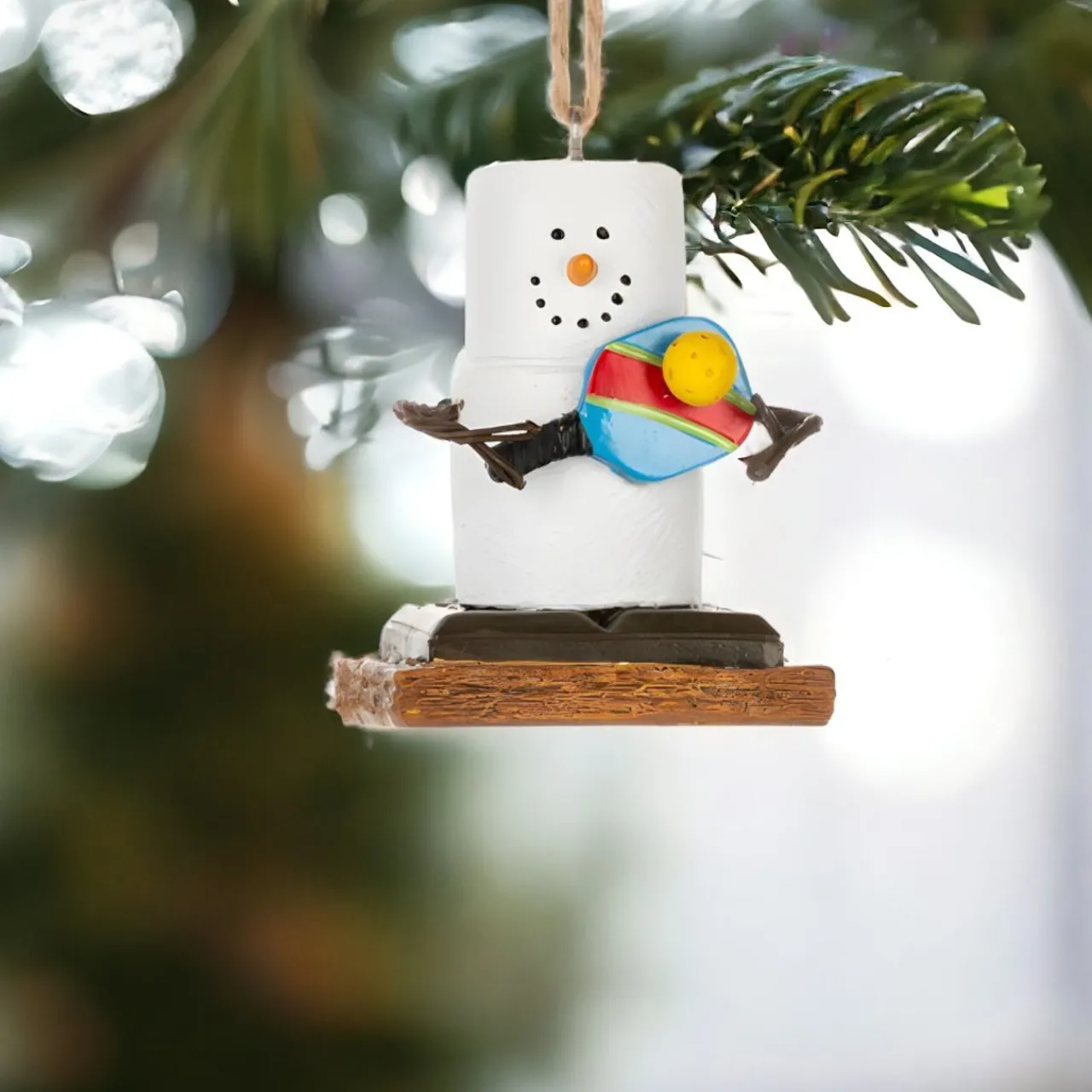 Smores Snowman Pickleball Player Ornament< Online