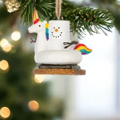 Smores Unicorn in Pool Float Ornament< Clearance
