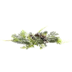 Snow Kissed Flocked Pine And Pinecone Candle Ring< Clearance