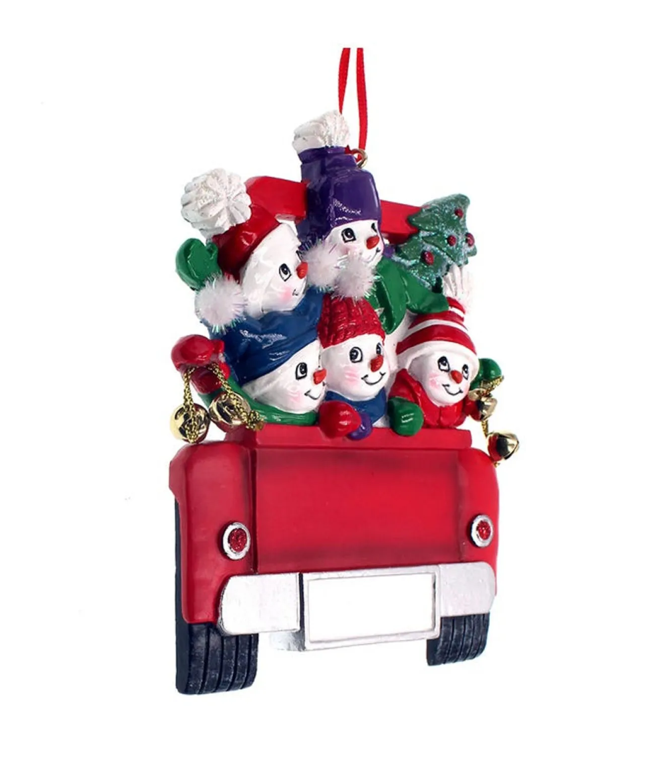 Snowman Family Of 5 On Truck Ornament For Personalization<Kurt Adler Discount