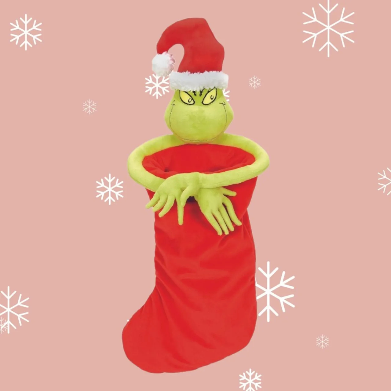 Snowpinion Grinch Plush Stocking< Clearance